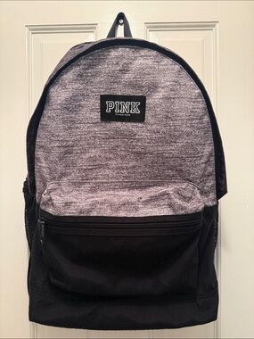 PINK Victoria's Secret Heather Gray and Black Backpack
